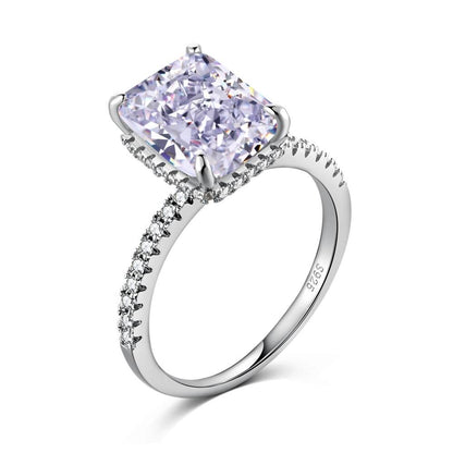 Purple Radiant Diamond Ring