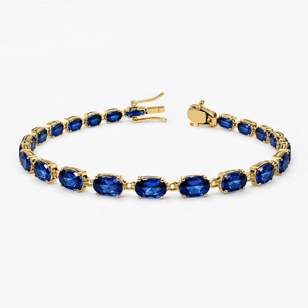 14K Gold Natural Sapphire Bracelet (4mm)