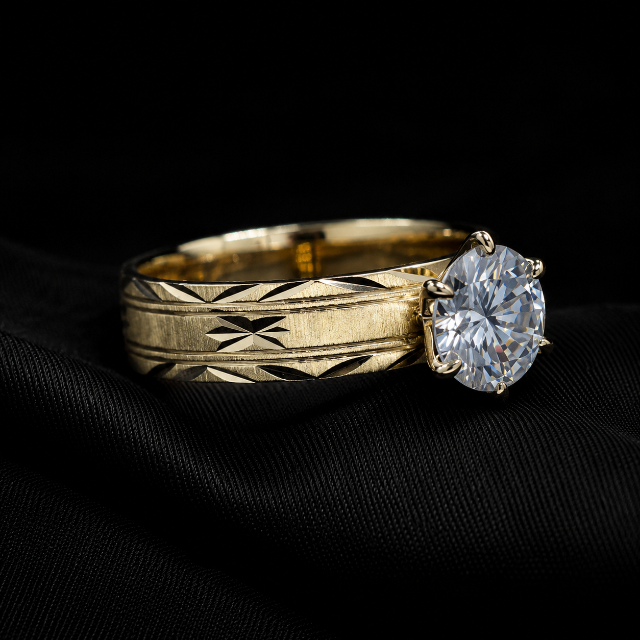 14K Gold Diamond Solitaire VVS Ring