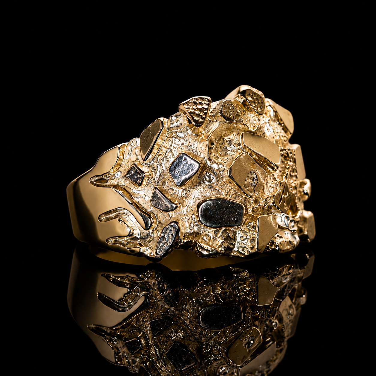 14K Gold Nugget Ring
