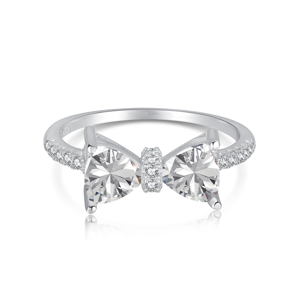 White Bow Diamond Ring