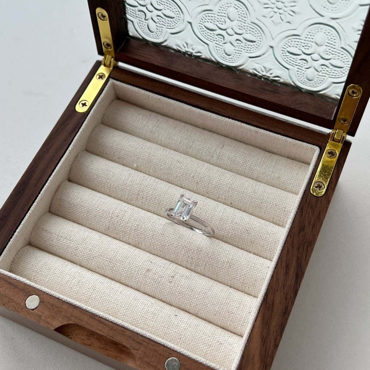 White Baguette Diamond Ring