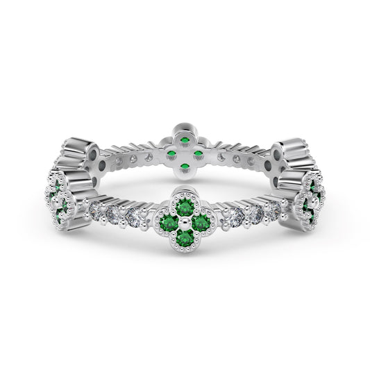 Green Clover Diamond Ring