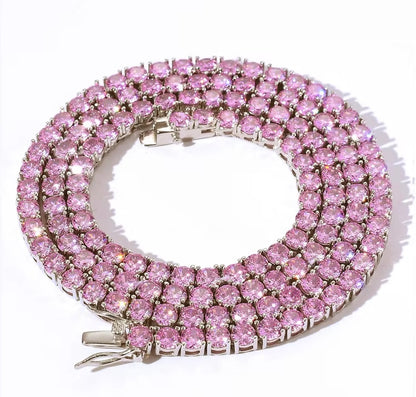 VVS Pink Tennis Necklace