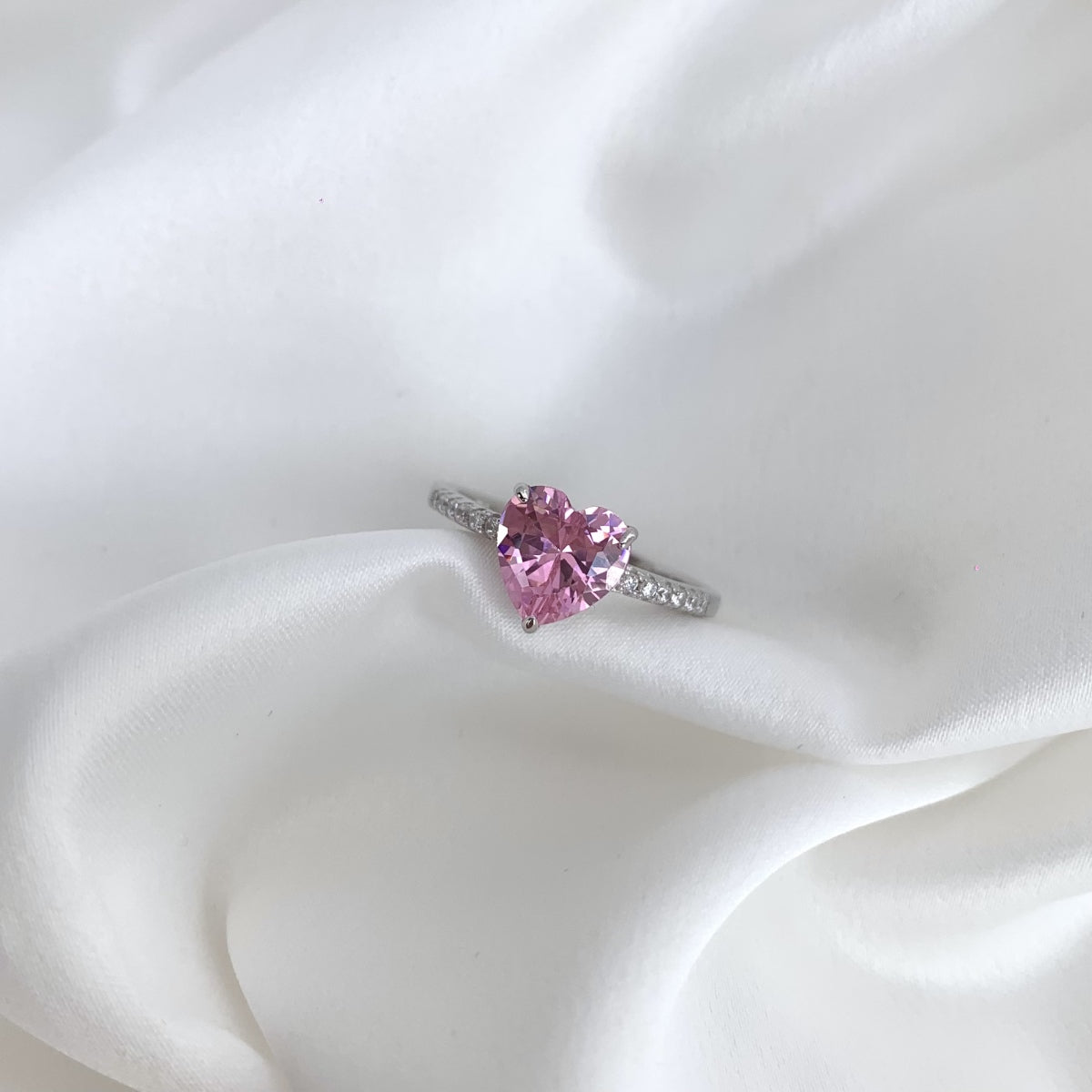 Pink Heart Diamond Ring