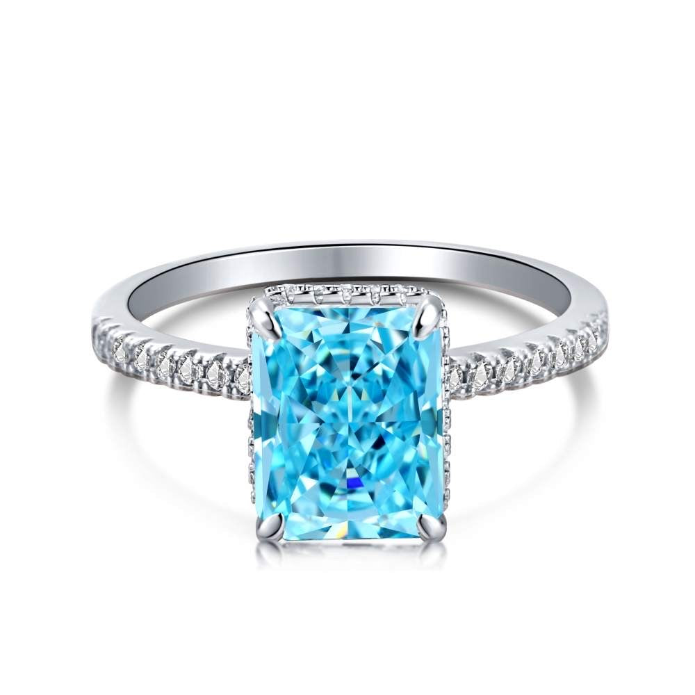 Turquoise Radiant Diamond Ring