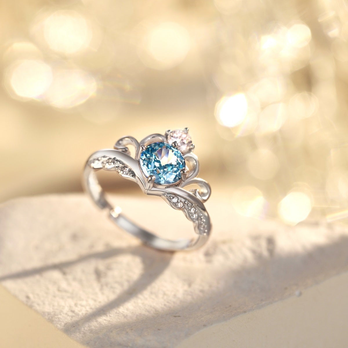 Blue Crown Diamond Ring