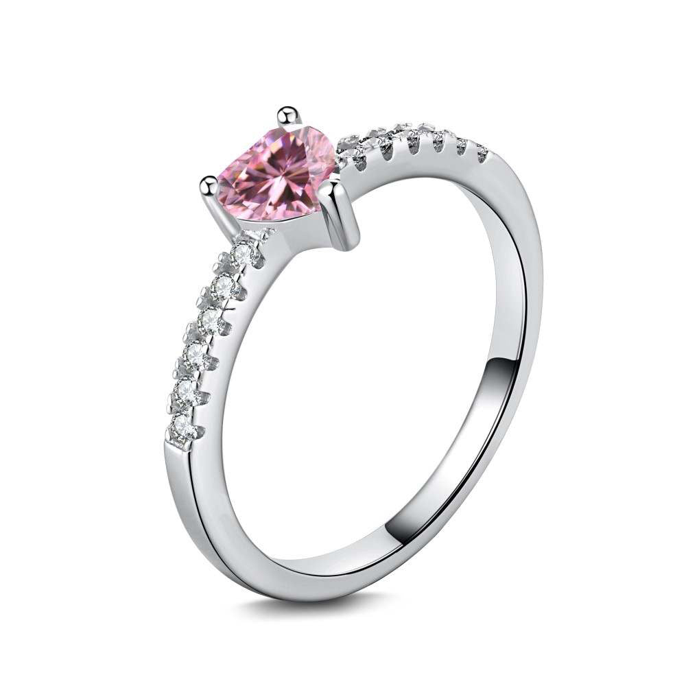 Pink Diamond Heart Ring