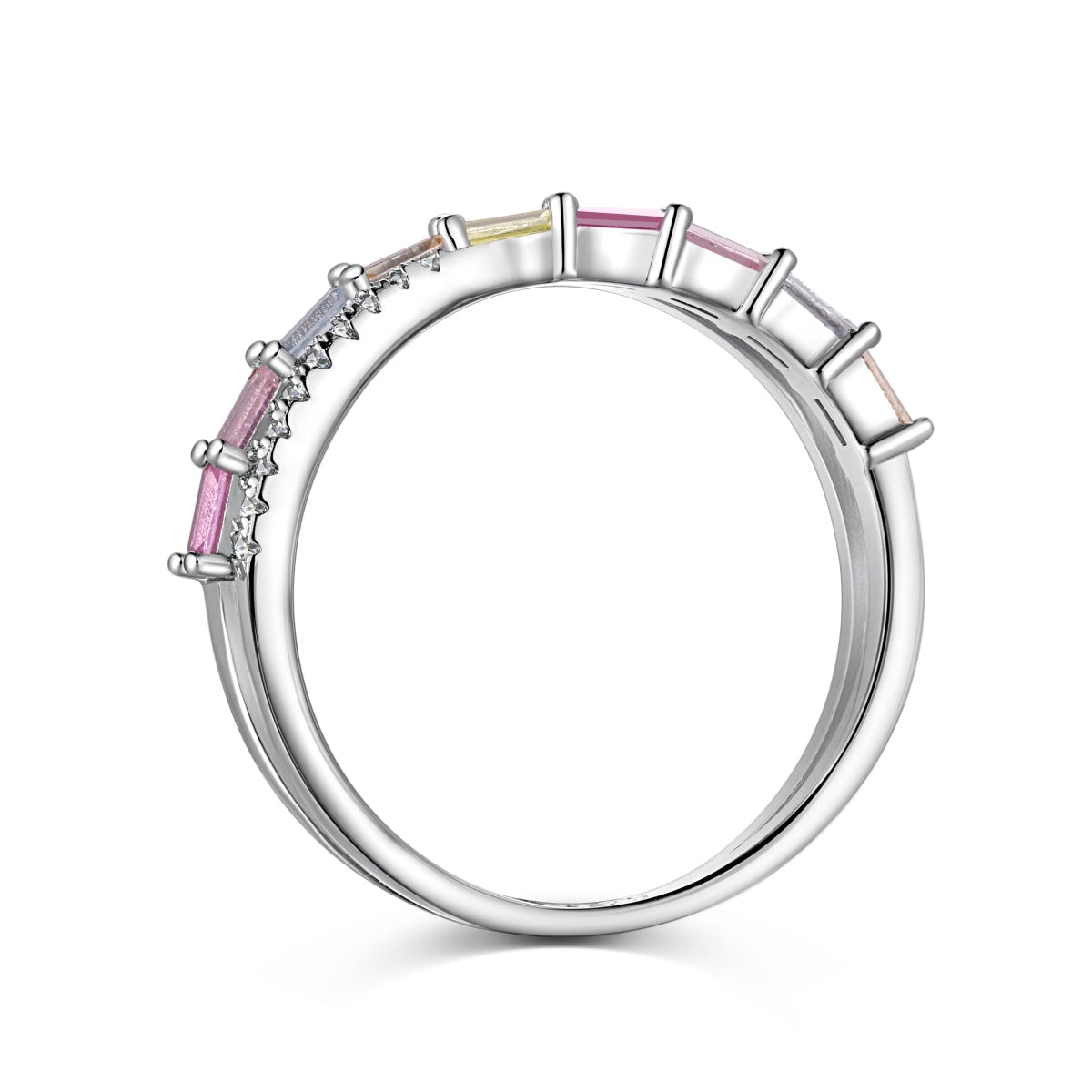 Colorful Rectangle Diamond Ring