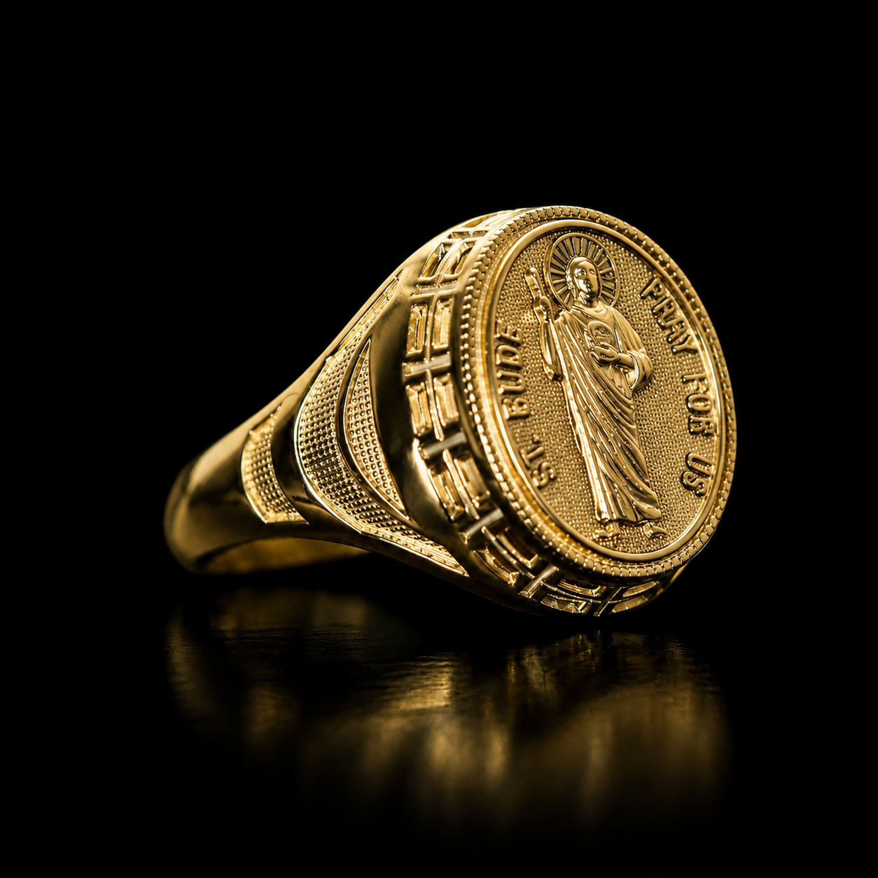 14K Gold San Judas Ring