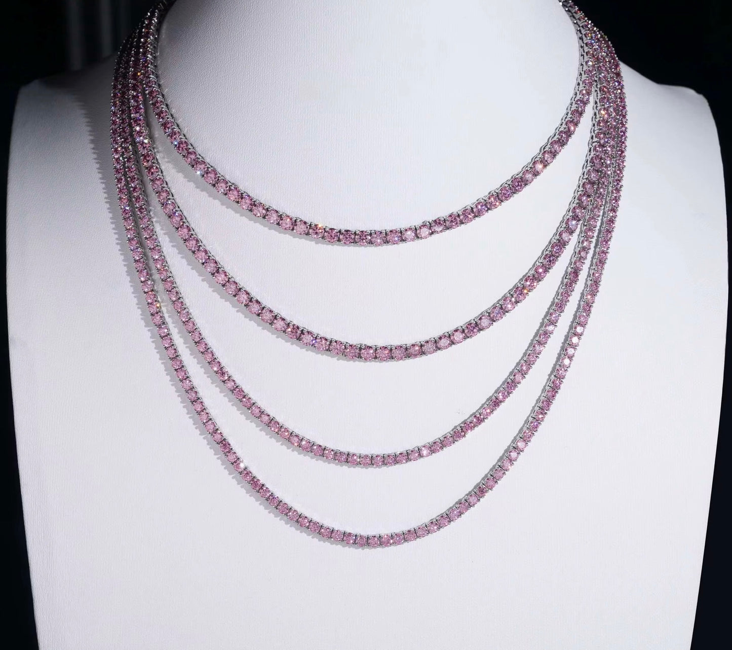 VVS Pink Tennis Necklace
