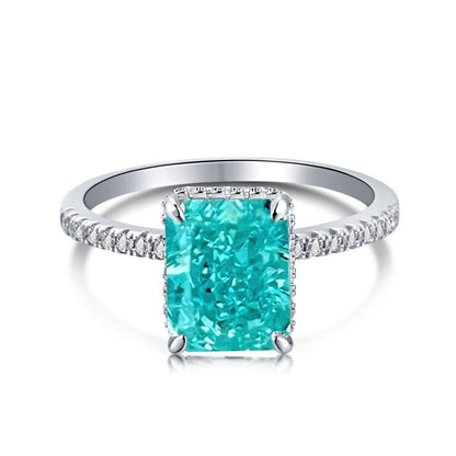 Turquoise Radiant Diamond Ring