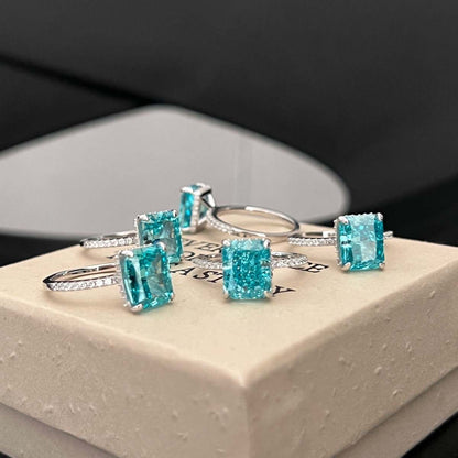 Turquoise Radiant Diamond Ring