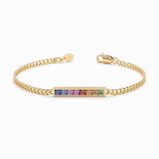 14K Gold Natural Sapphire Bracelet (2mm / 4mm)