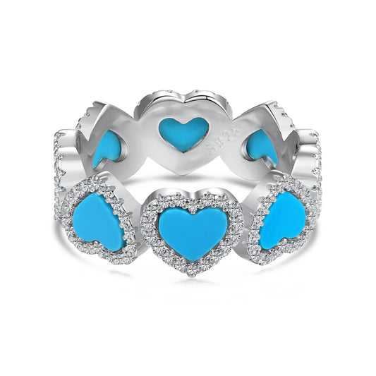 Turquoise Heart Diamond Ring