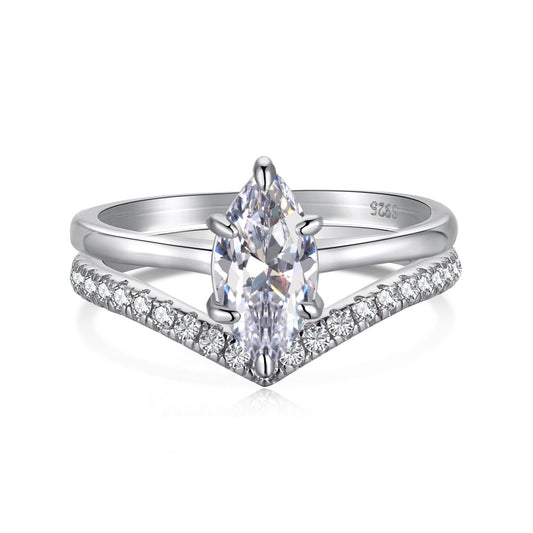 White Diamond Ring Set