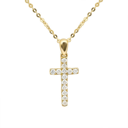 18k Gold Cruz Natural Diamond Necklace
