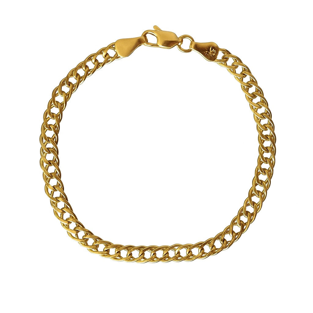 14K Gold Double Link Bracelet (5mm)