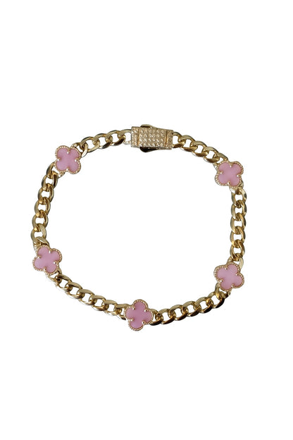 14K Gold Cuban Clover Bracelet (5mm / 9mm)