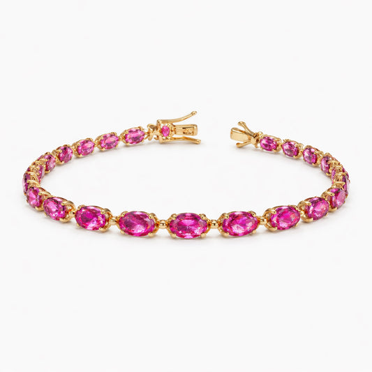 14K Gold Natural Sapphire Bracelet (4mm)