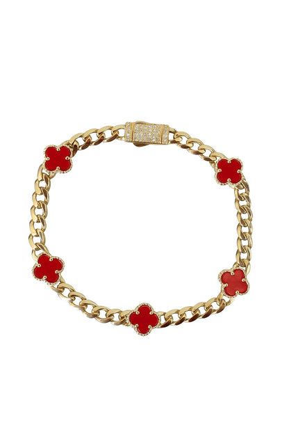 14K Gold Cuban Clover Bracelet (5mm / 9mm)