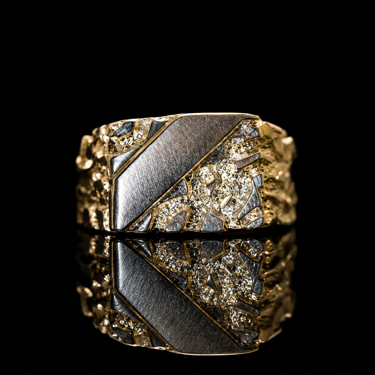14K Gold Modern Nugget Ring