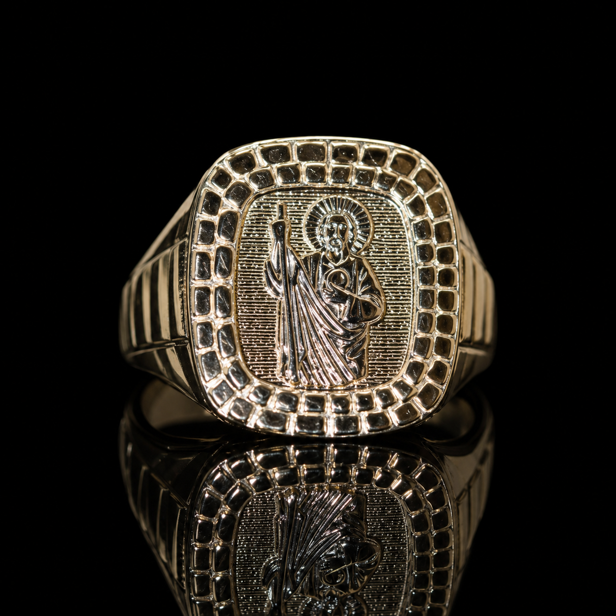 14K Gold San Judas Ring
