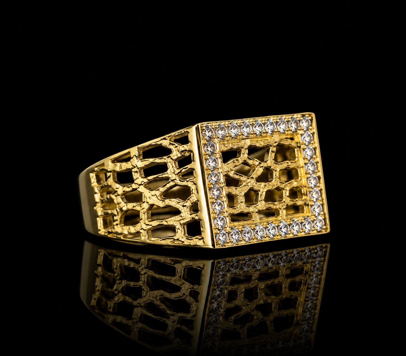 14K Gold Nugget Ring