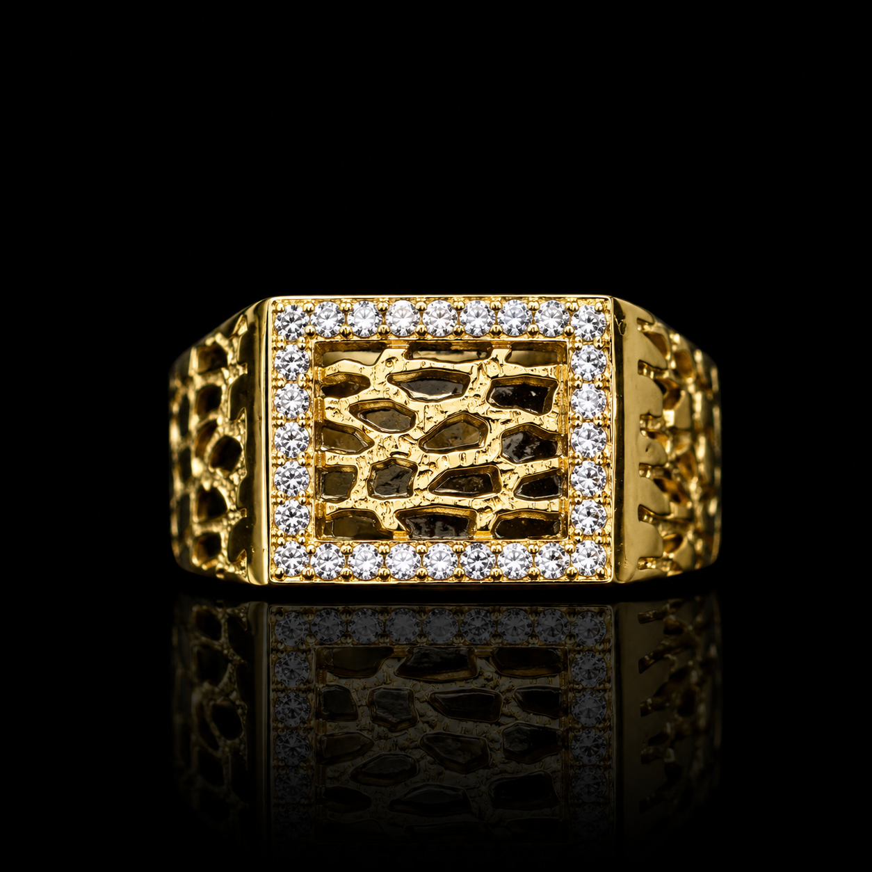14K Gold Nugget Ring