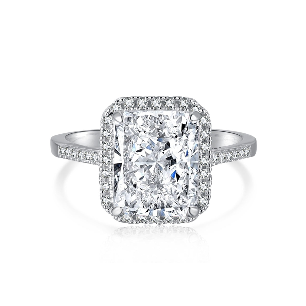 White Rectangle Diamond Ring