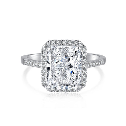 White Rectangle Diamond Ring