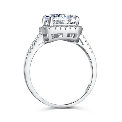 White Rectangle Diamond Ring