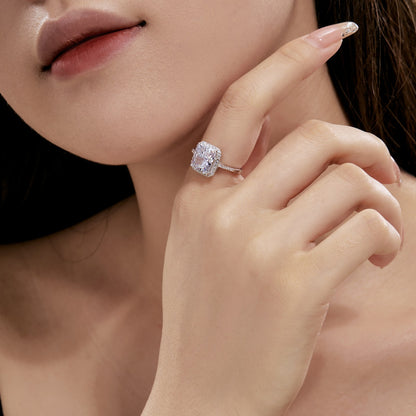 White Rectangle Diamond Ring