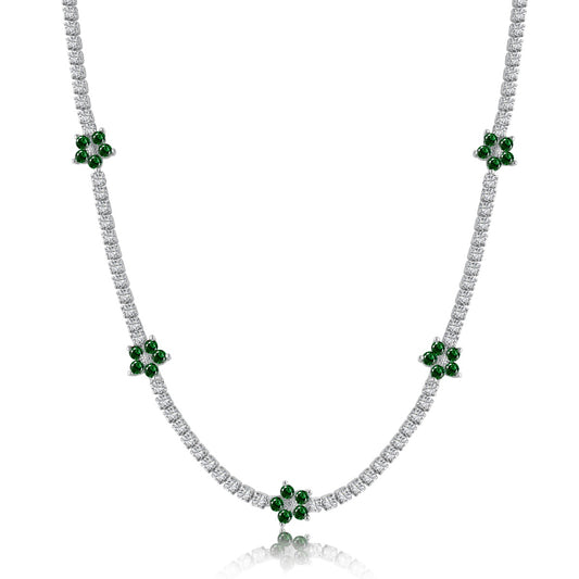Green Flower Diamond Necklace