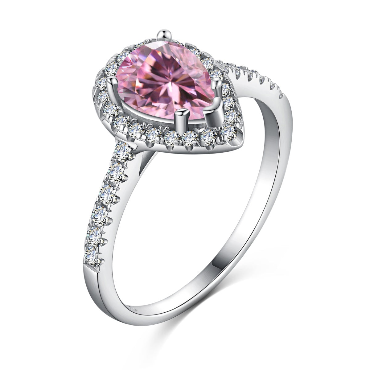 Anillo de diamante ovalado rosa