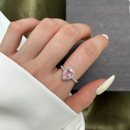 Pink Oval Dimaond Ring