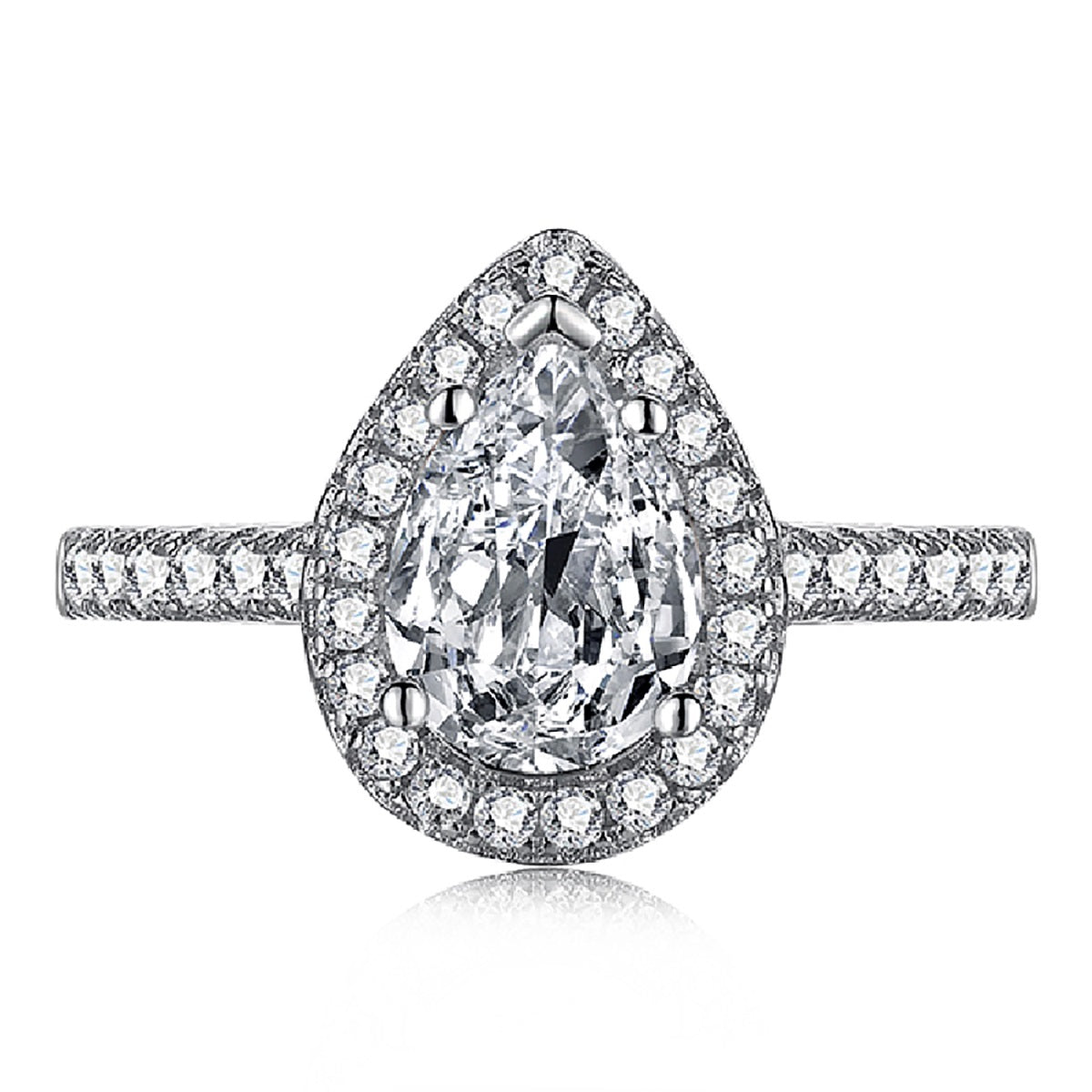 White Oval Diamond Ring