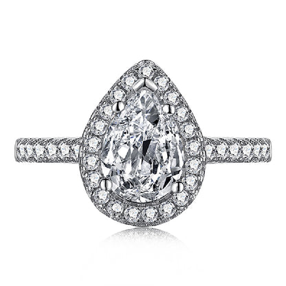 White Oval Diamond Ring