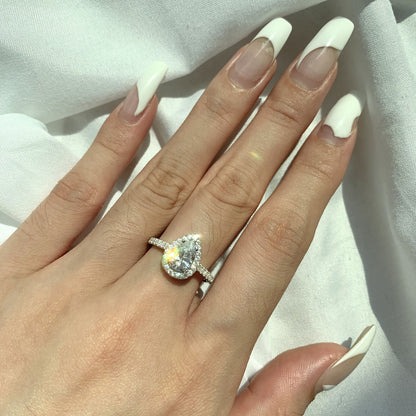 White Oval Diamond Ring