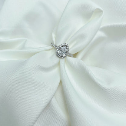 White Oval Diamond Ring