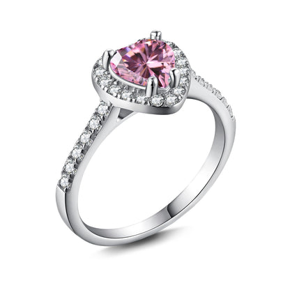 Pink Heart Diamond Ring