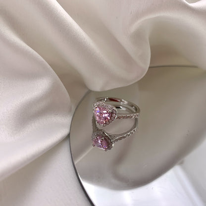 Pink Heart Diamond Ring