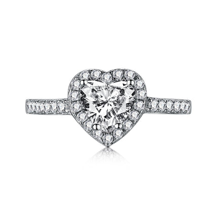 White Heart Diamond Ring