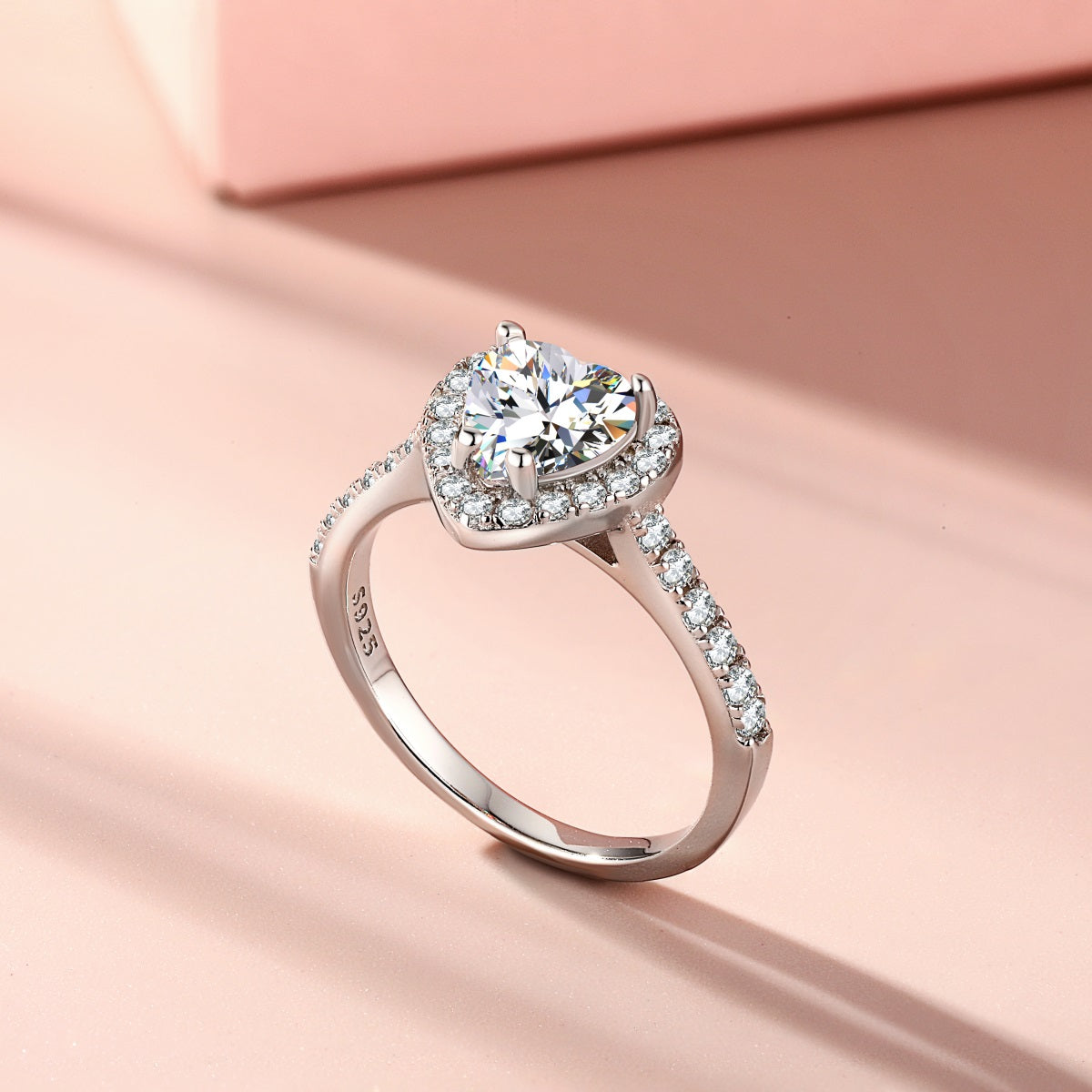 White Heart Diamond Ring