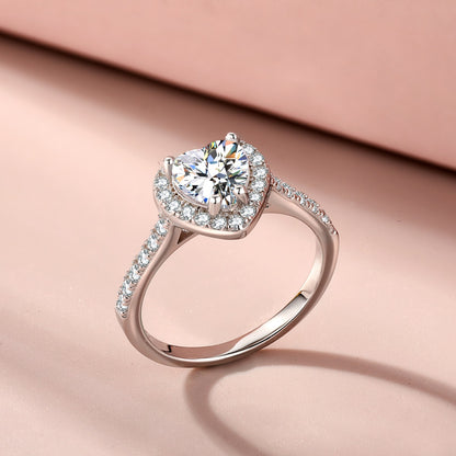 White Heart Diamond Ring