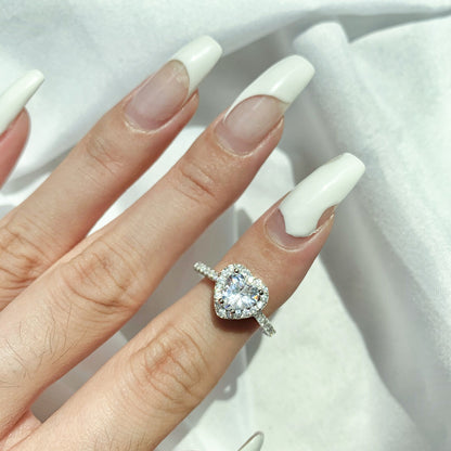 White Heart Diamond Ring