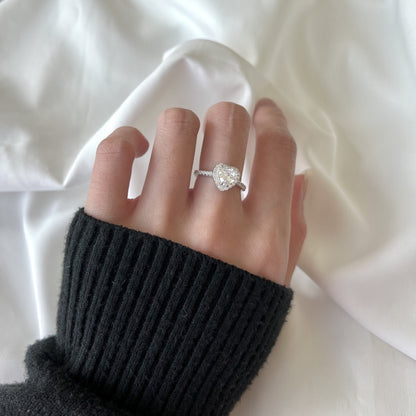 White Heart Diamond Ring