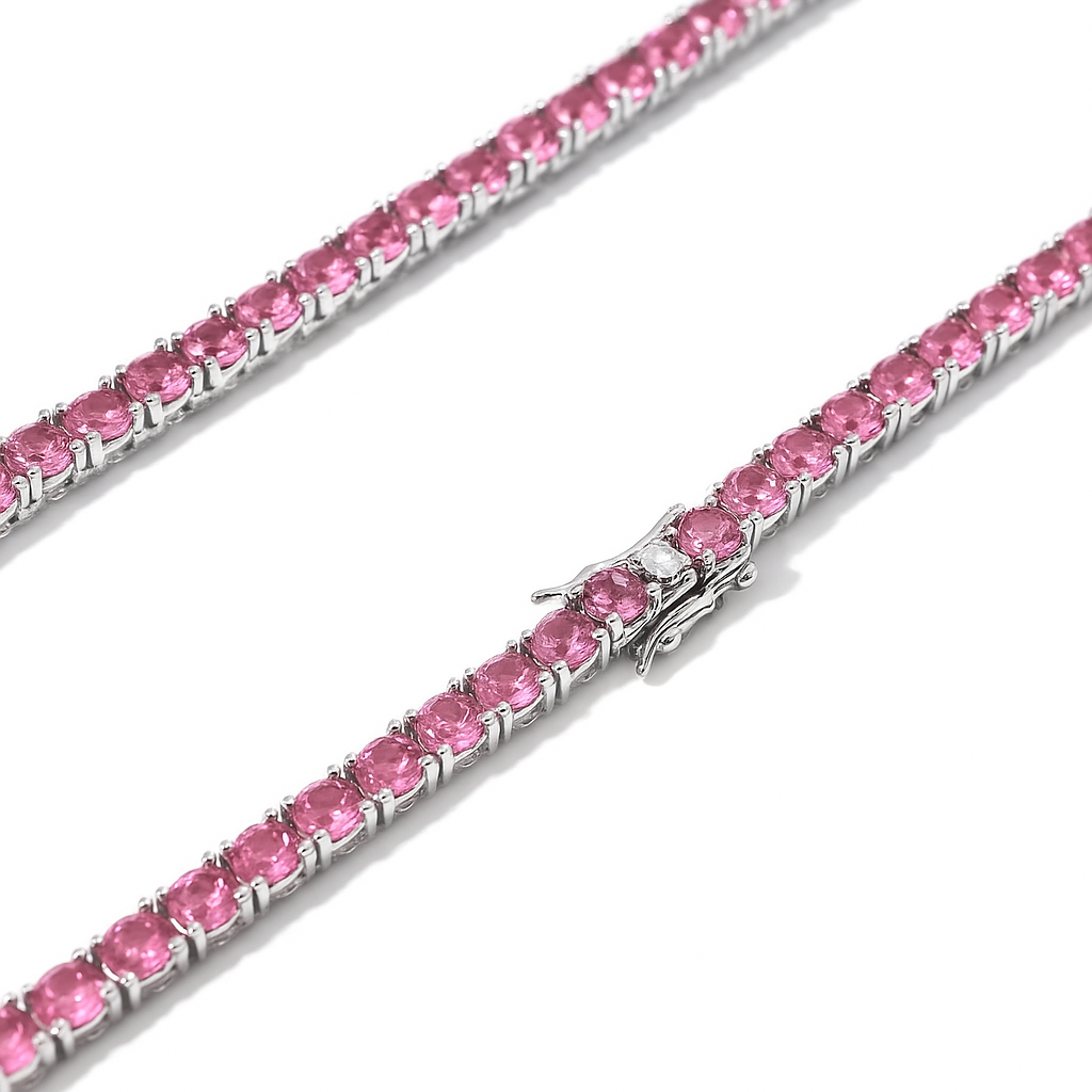 VVS Pink Tennis Necklace