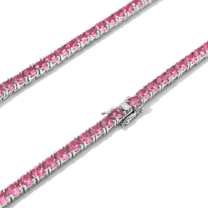 VVS Pink Tennis Necklace