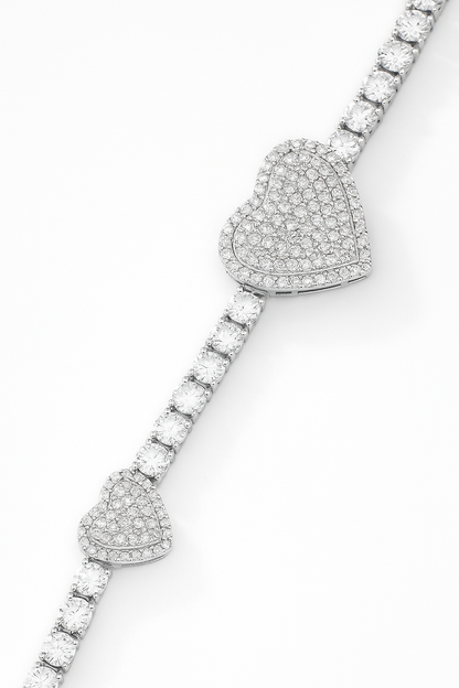 VVS Heart Tennis Bracelet (3mm / 14mm / 18mm)